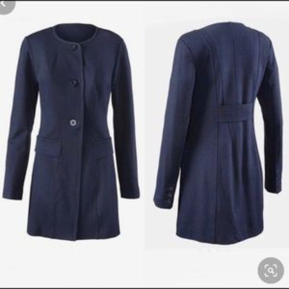 Cabi The Lido Cardigan Jacket Solid Navy Blue Long Sleeves Size S - Picture 4 of 11